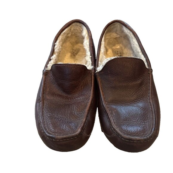 Ugg Men’s Driving Moc Slipper Size 12 Shearling Brown Leather main image 4